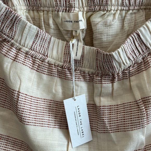 Laude the Label Baker Top and Everyday Short Set in Ticker Terracotta Stripe - Picture 11 of 11